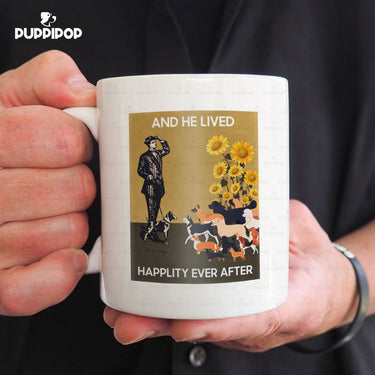 Custom Dog Mug - Personalized He Lived Happily Ever After Gift For Dad - White Mug